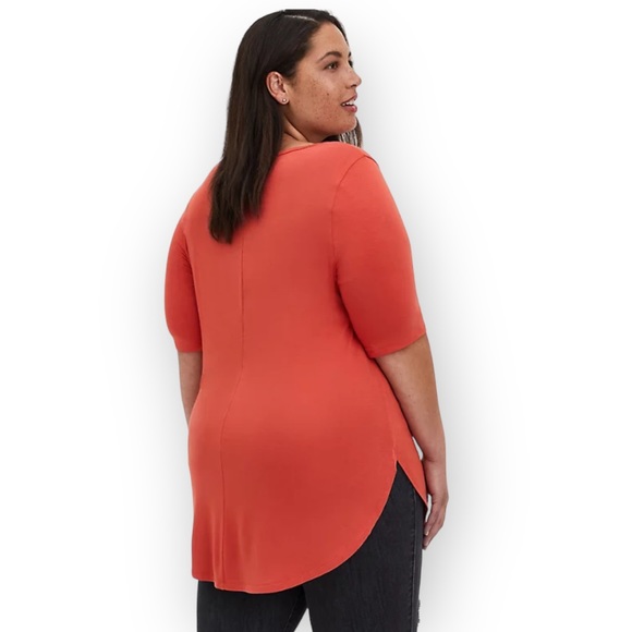 Torrid Size 1X Orange Super Soft Stretch Knit Tunic Shirt Rayon/Spandex - EUC - Picture 5 of 8